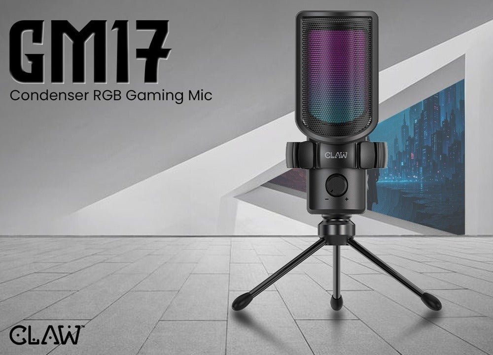 CLAW GM17 USB RGB gaming condenser microphone kit launched