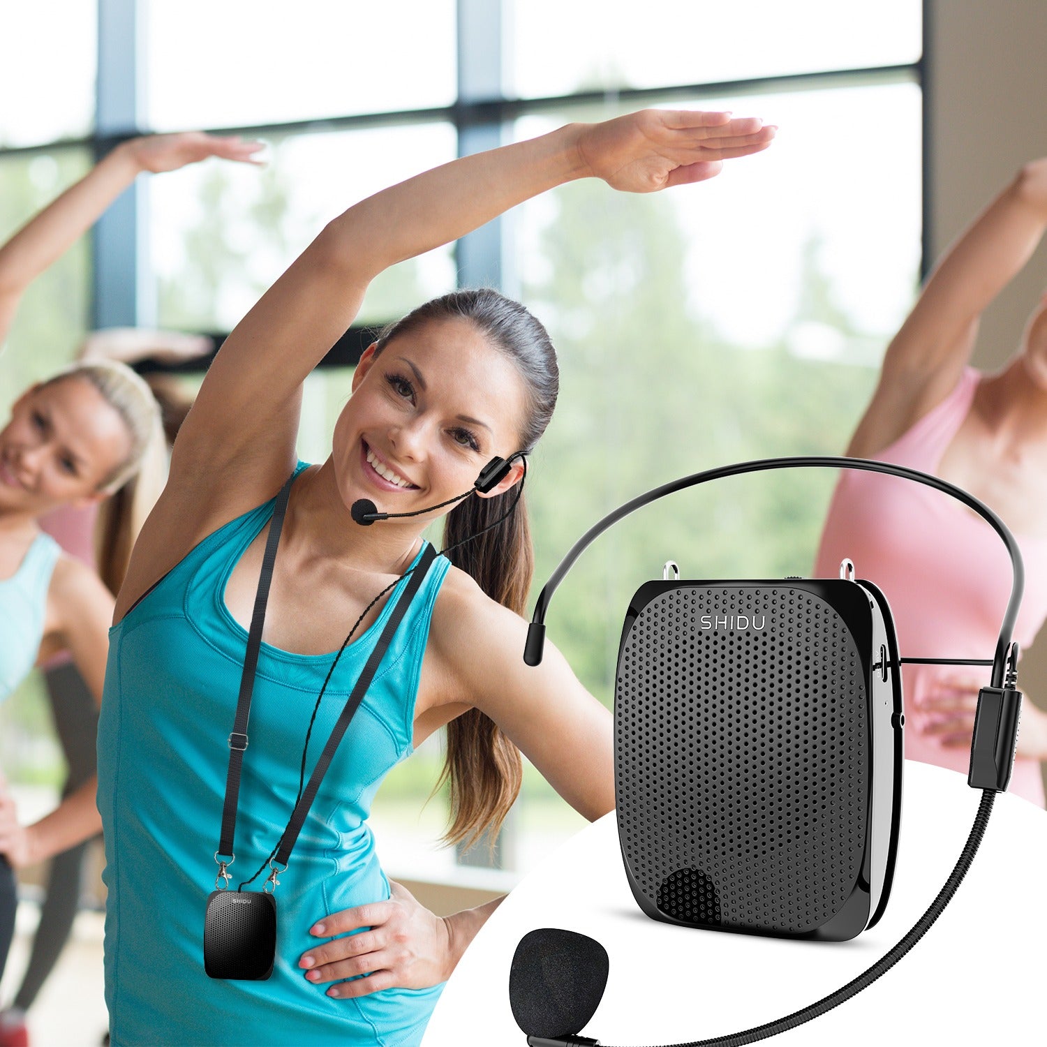 Shidu S515 - Wired Portable Voice Amplifier with Bluetooth Support (Black)