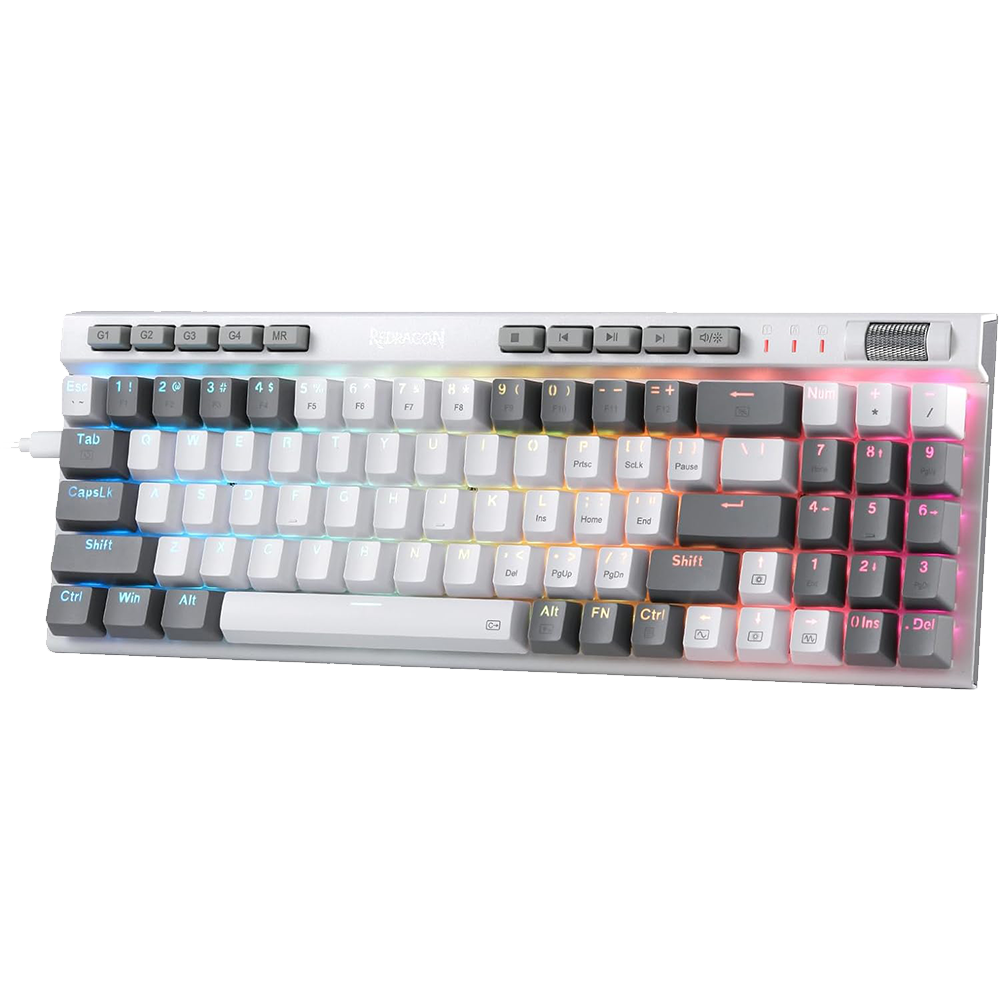 (Refurbished) Redragon Magicwand SE K655 - 75% Wired Mechanical Keyboard White and Grey (Quiet Linear Switch)
