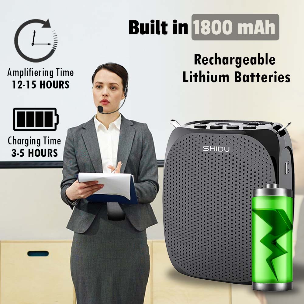 Shidu S258 Type C - Wired Portable Voice Amplifier (Black)