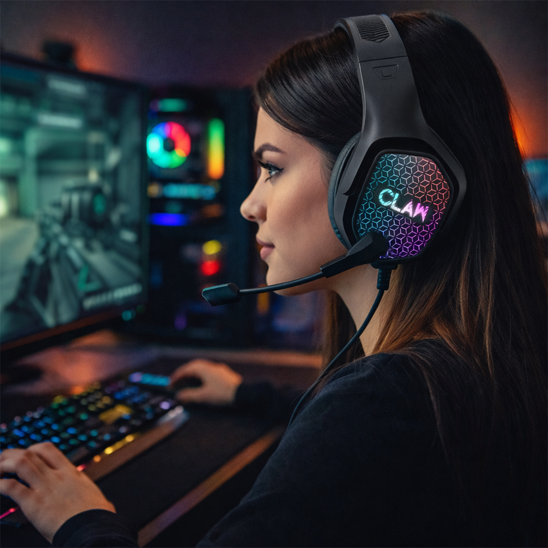 (OPEN BOX) CLAW GH28 - RGB Gaming Headset with Microphone