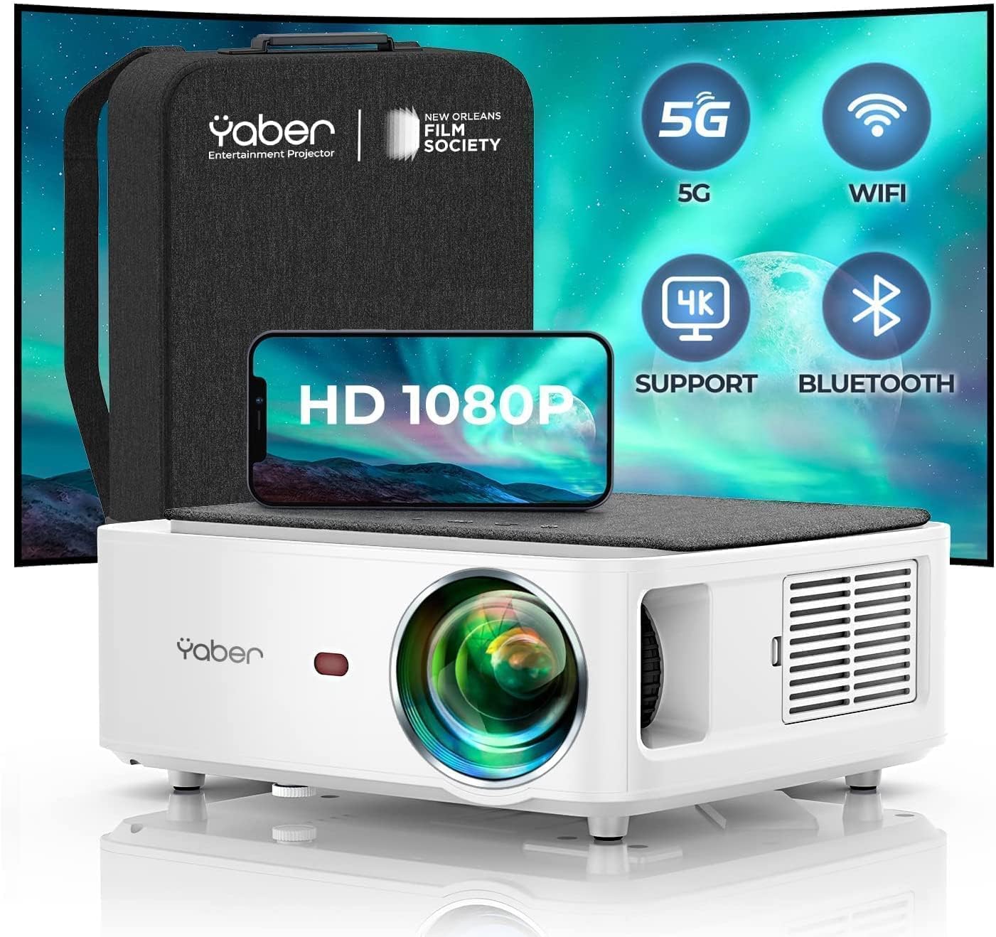 (Refurbished) Yaber V6 - Mini Projector for Phone/TV Stick/PC
