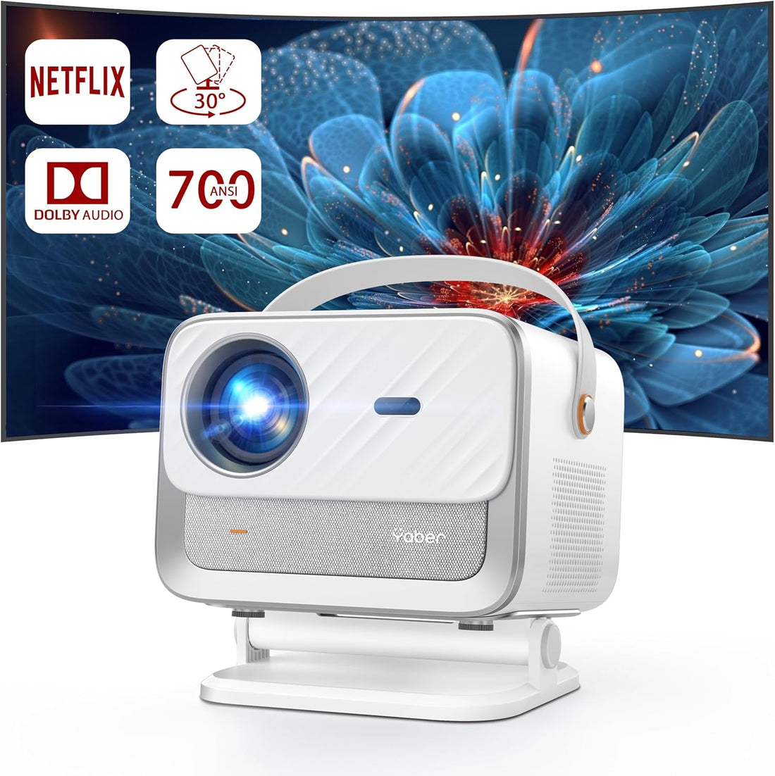 Yaber V12- Smart Home Theater Projector with WiFi6, BT 5.2 , Licensed Netflix and Dolby Audio (Use Code YABER5 to Get 5% Discount)