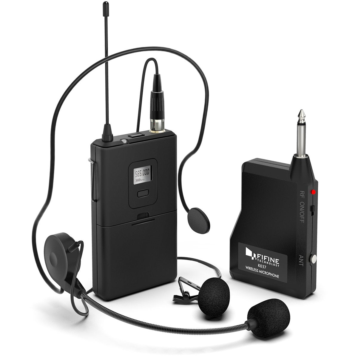 (Refurbished) Fifine K037B - Wireless Lavalier Lapel Microphone With Headset