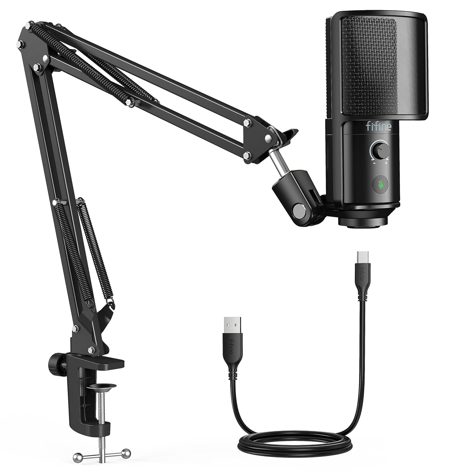 (Refurbished) Fifine T669 PRO 1 - USB Microphone Kit With Mute Button and Gain Knob