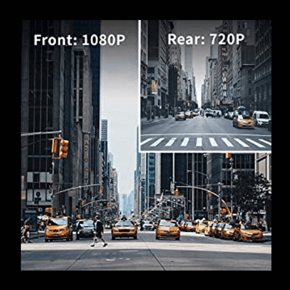 (OPEN BOX) Campark DC02- Front and Rear Full HD Dual Dashboard Camera for Cars with G-Sensor