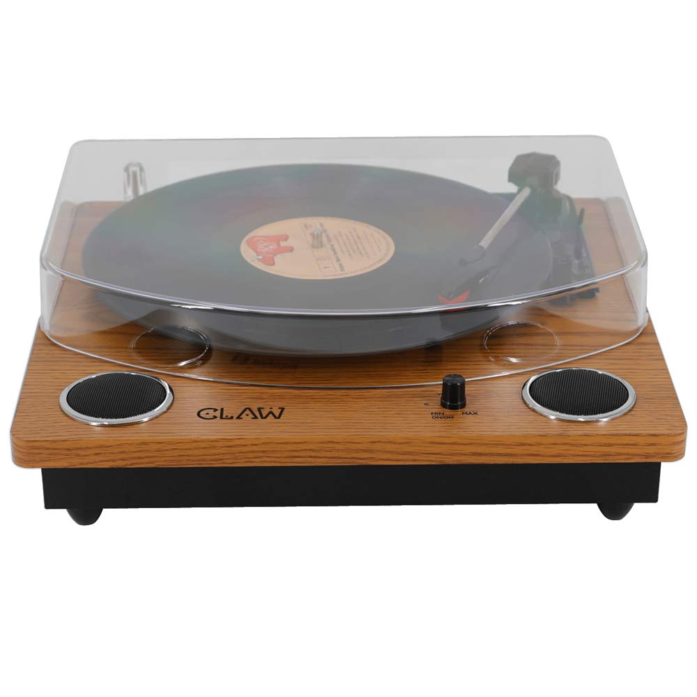 CLAW Stag Superb Plus - Turntable with Built-in Stereo Speaker and USB Digital Conversion Software for PC (Wood)