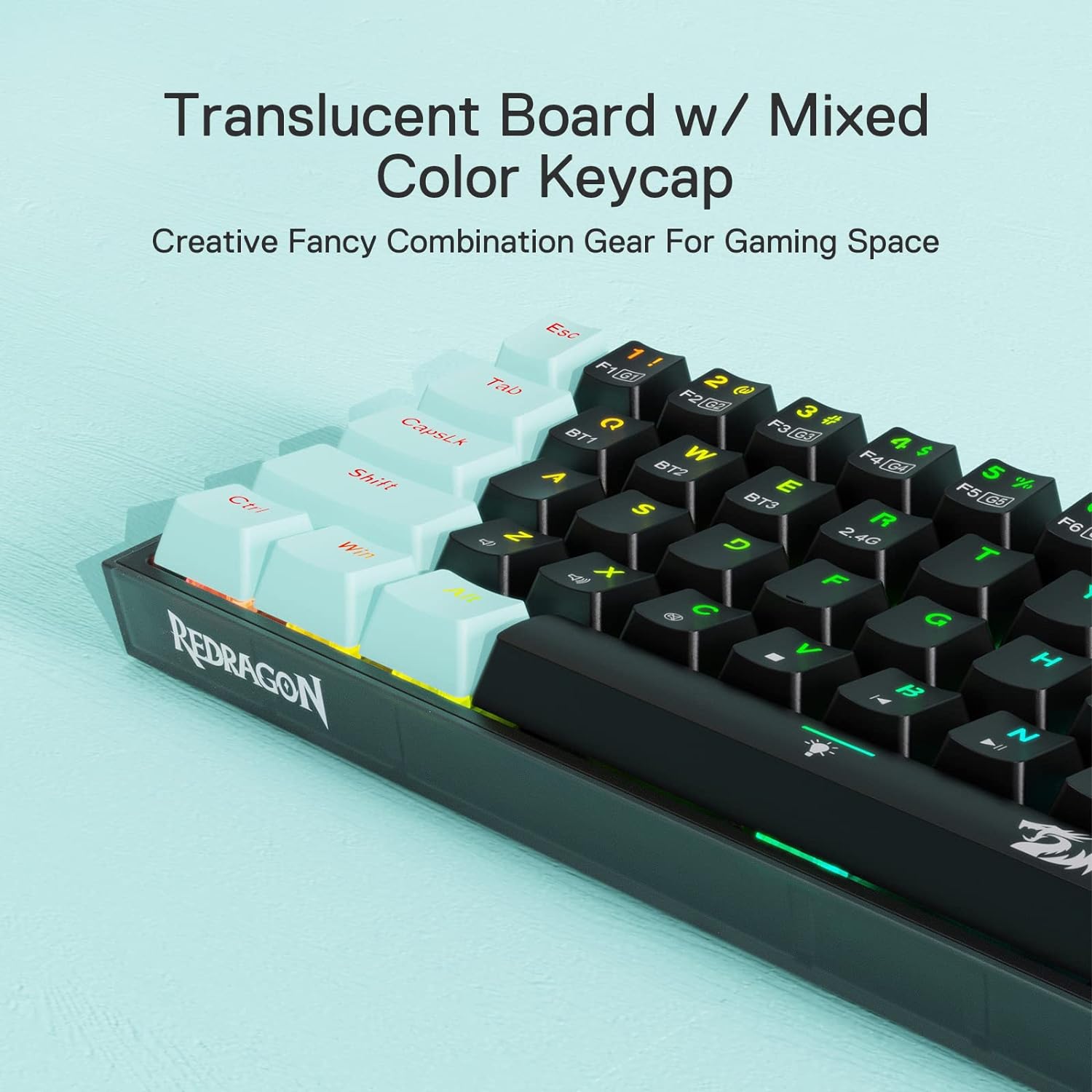 (Refurbished) Redragon Castro K631 SE - 65% Bluetooth+2.4Ghz+Wired Mechanical Keyboard (Custom Switch)