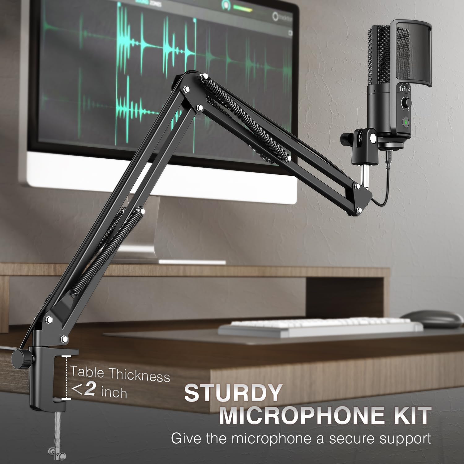 (Refurbished) Fifine T669 PRO 1 - USB Microphone Kit With Mute Button and Gain Knob