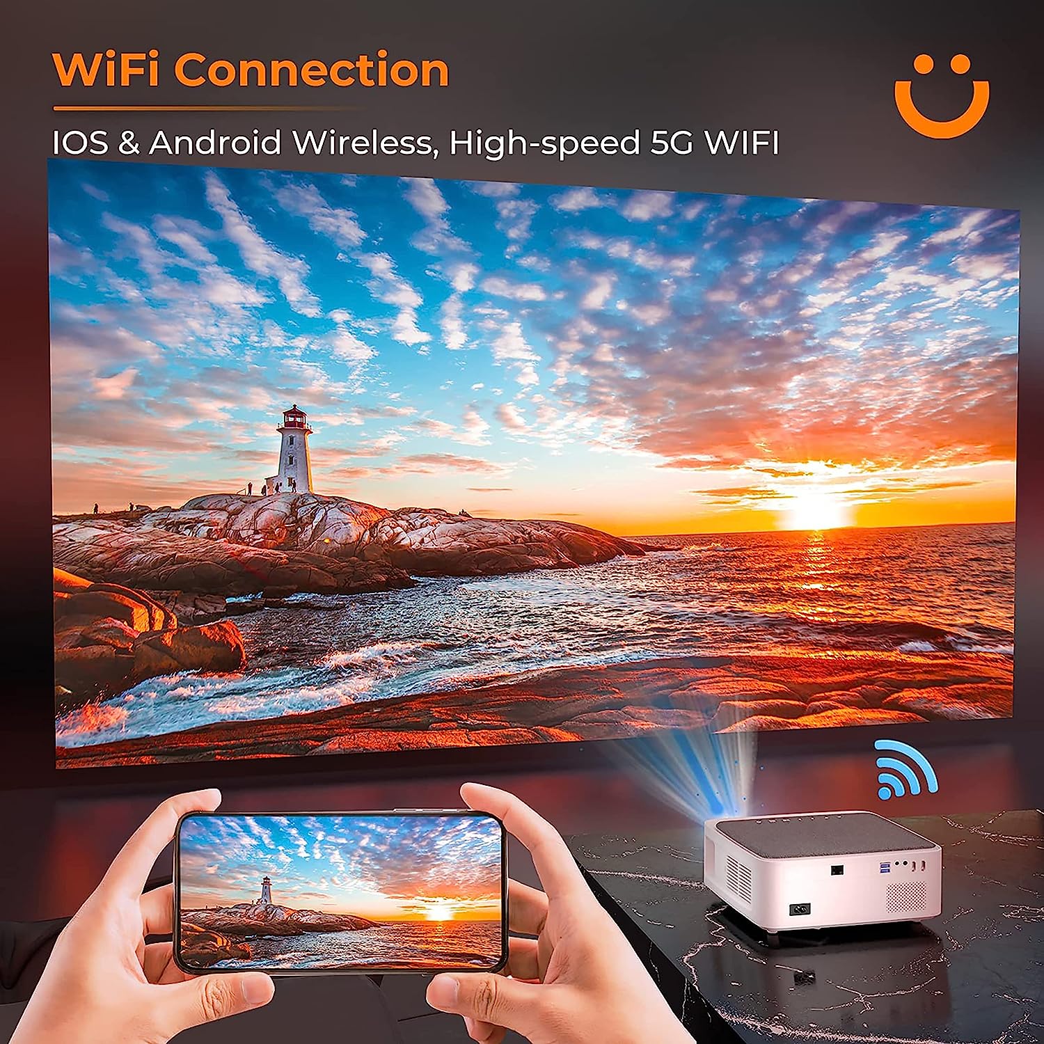 (Refurbished) Yaber V6 - Mini Projector for Phone/TV Stick/PC