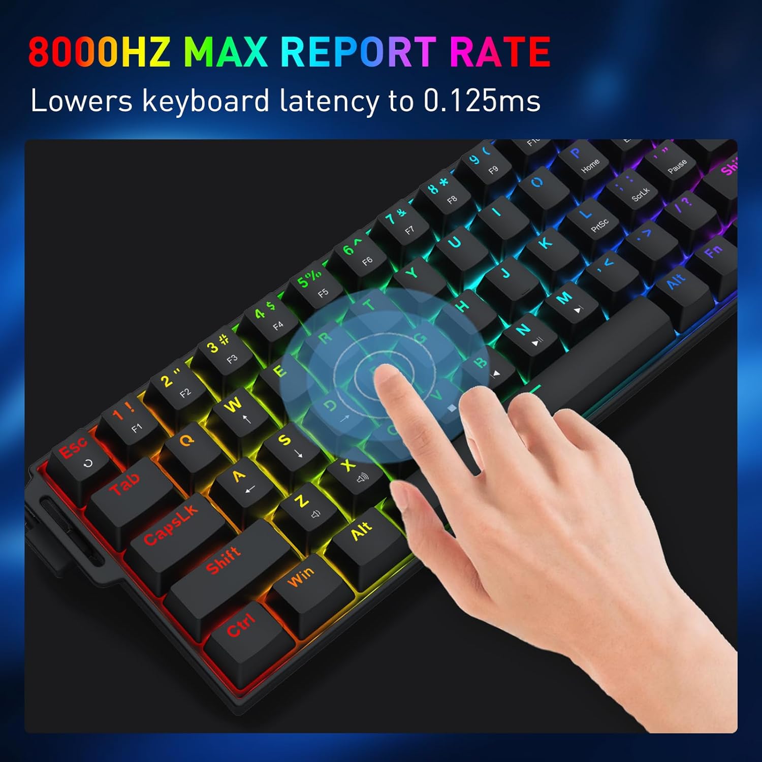 Redragon Castor K631 - 68 Keys Wired Mechanical Keyboard with Strap (Magnetic Switch)