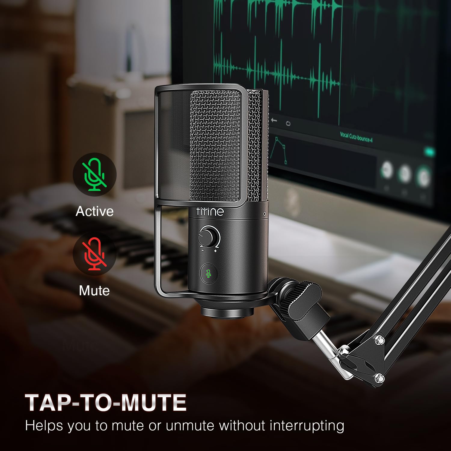 (Refurbished) Fifine T669 PRO 1 - USB Microphone Kit With Mute Button and Gain Knob
