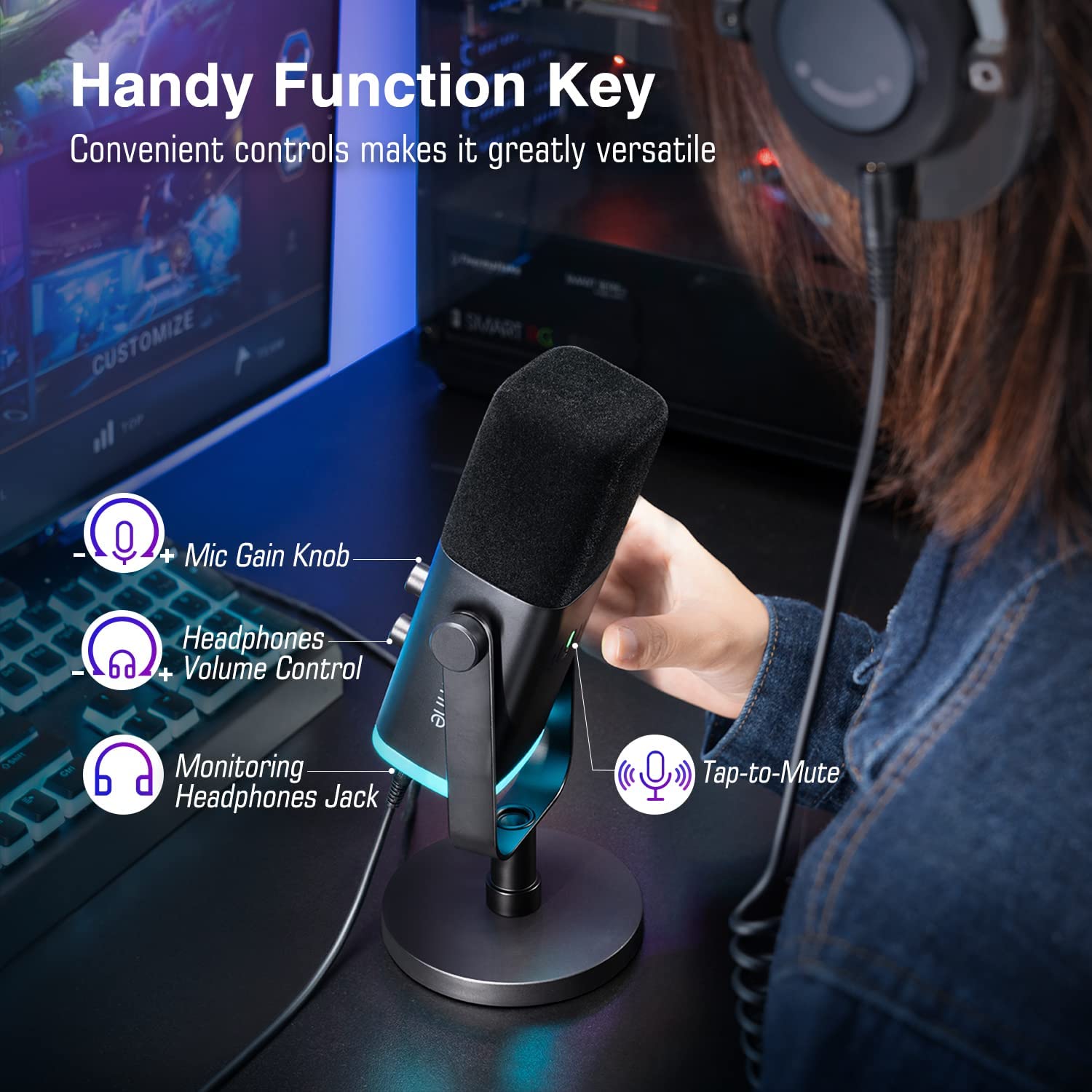 (Refurbished) Fifine Ampligame AM8 - Dynamic USB/XLR Gaming Microphone