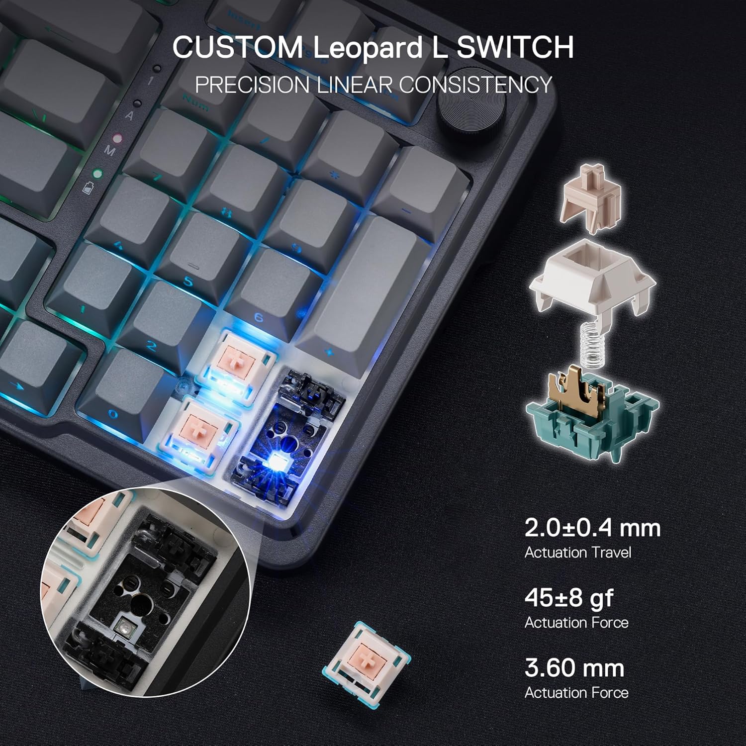 Redragon Eisa Pro K686 Pro - Wired+2.4Ghz+Bluetooth RGB Mechanical Keyboard| Concrete Jungle (Custom Switch)