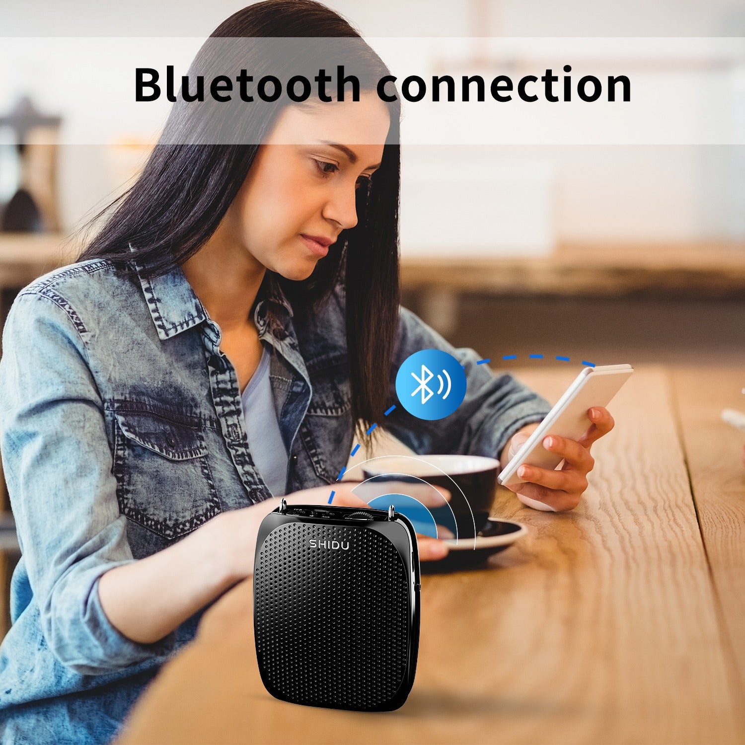Shidu S515 - Wired Portable Voice Amplifier with Bluetooth Support (Black)