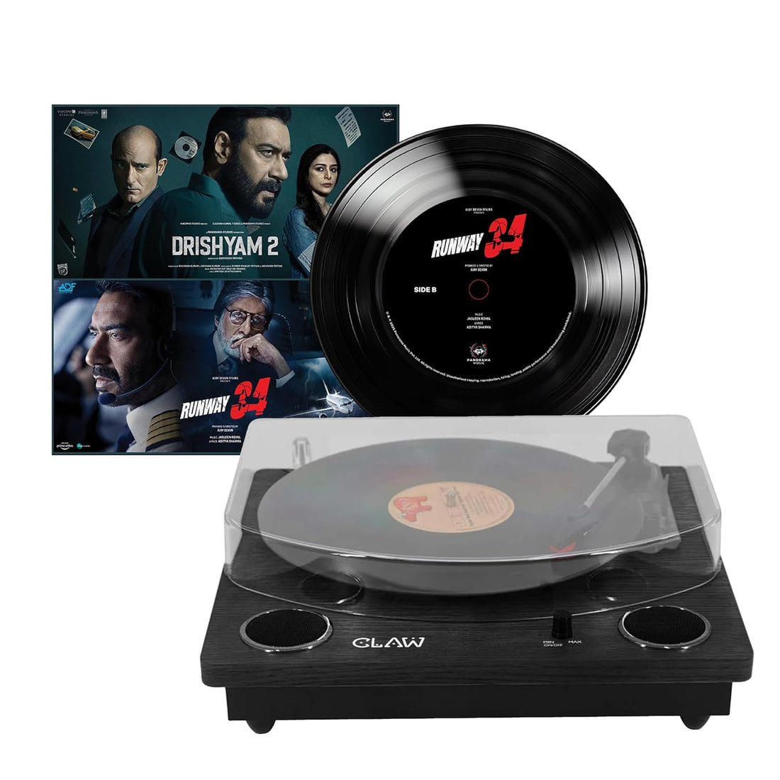 Claw Stag Superb Plus Black + Raunway 34 and Drishyam 2 Vinyl Record Combo