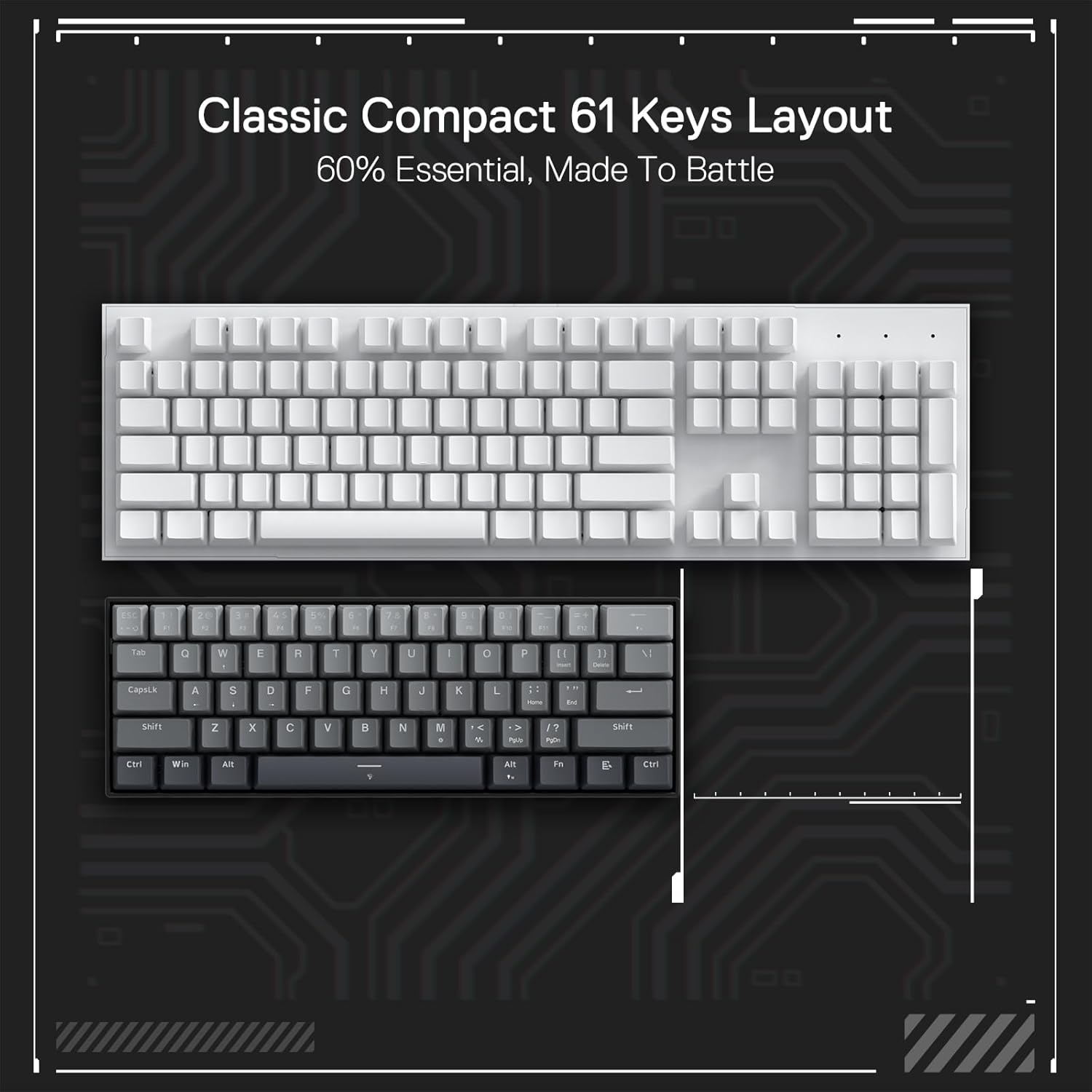(Refurbished) Redragon K617 - 60% Wired mechanical Keyboard Mystic Grey (Magnetic Switch)