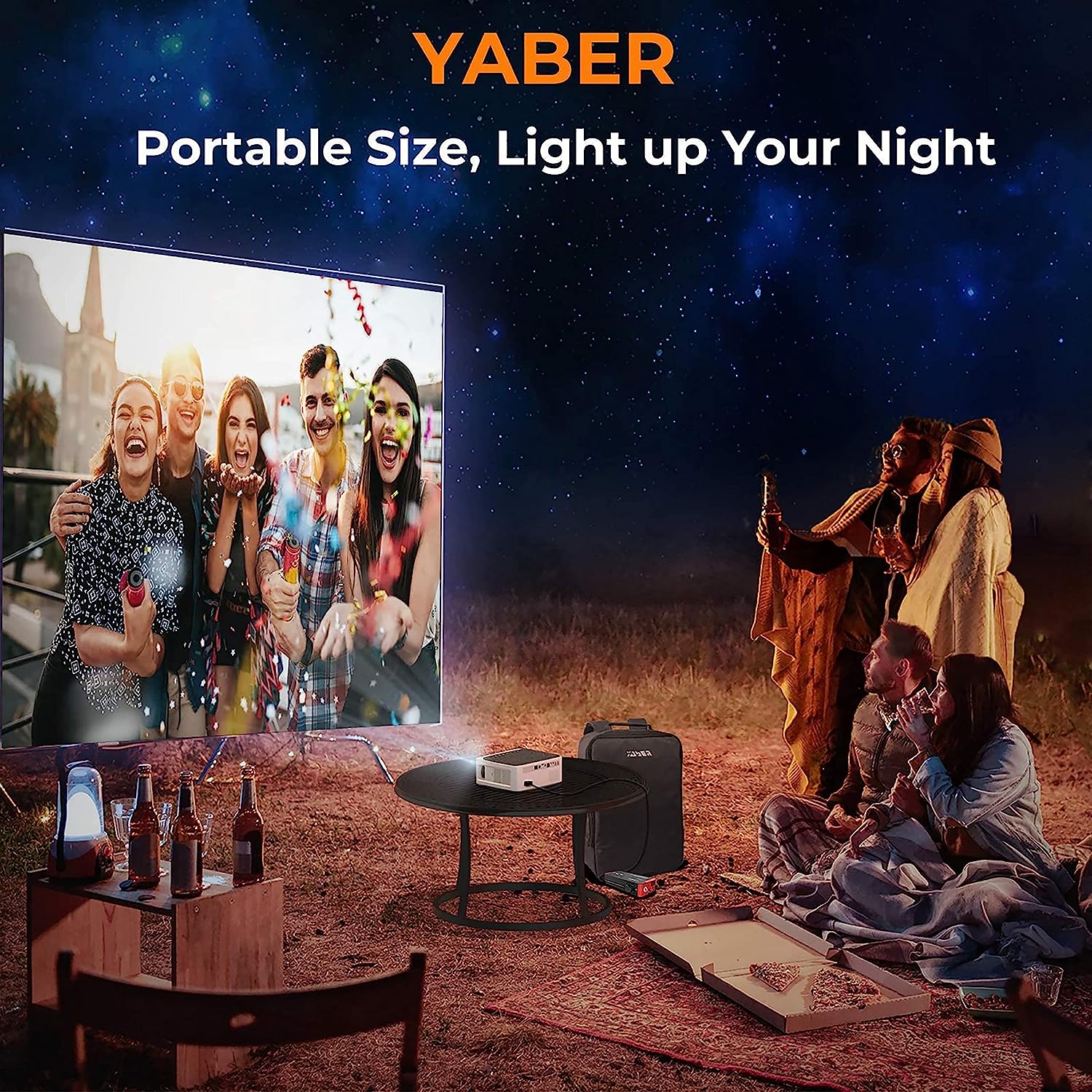 (Refurbished) Yaber V6 - Mini Projector for Phone/TV Stick/PC
