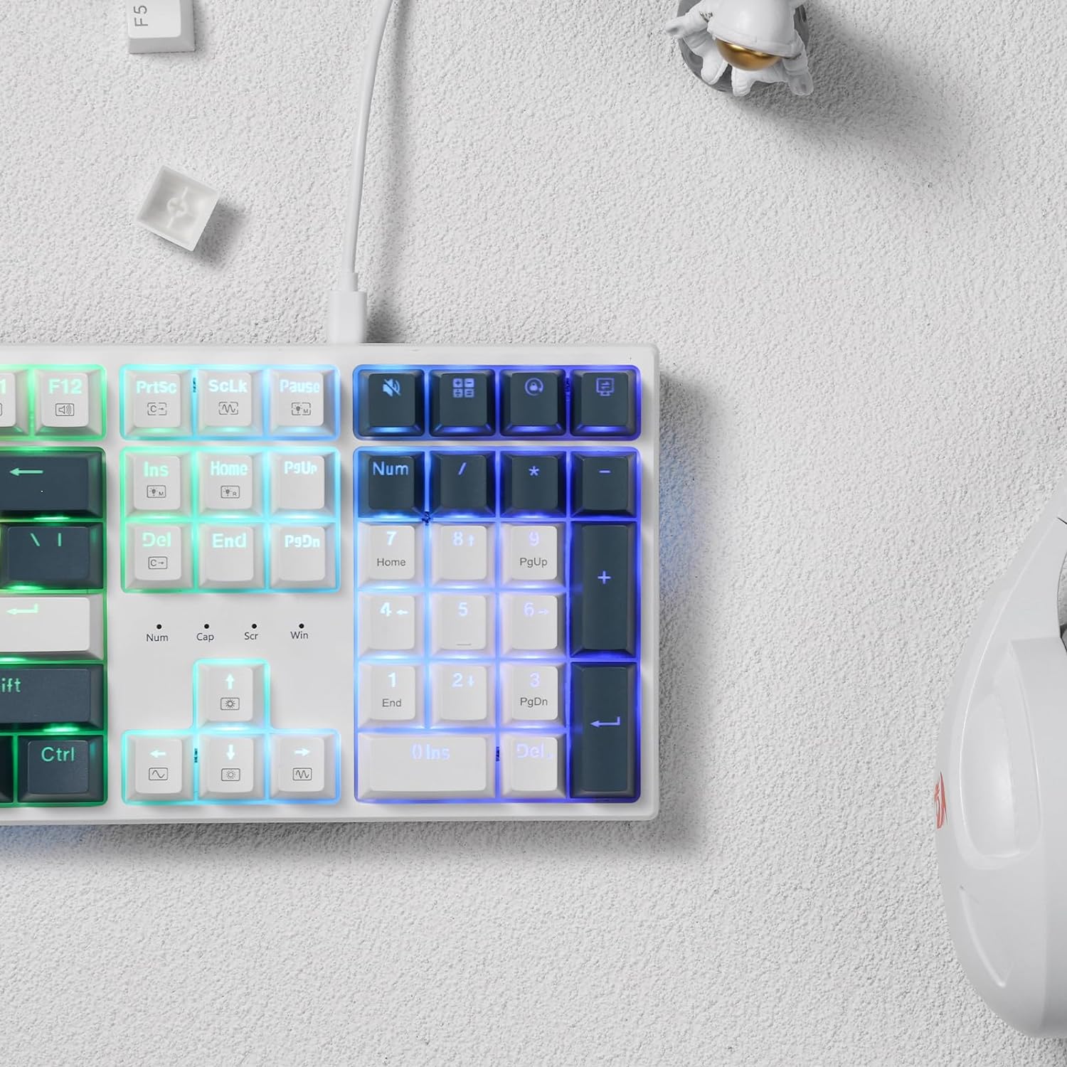 Redragon Trundle K668 - 104 Keys Wired Mechanical Keyboard White|Black|Organe (Red Switch)