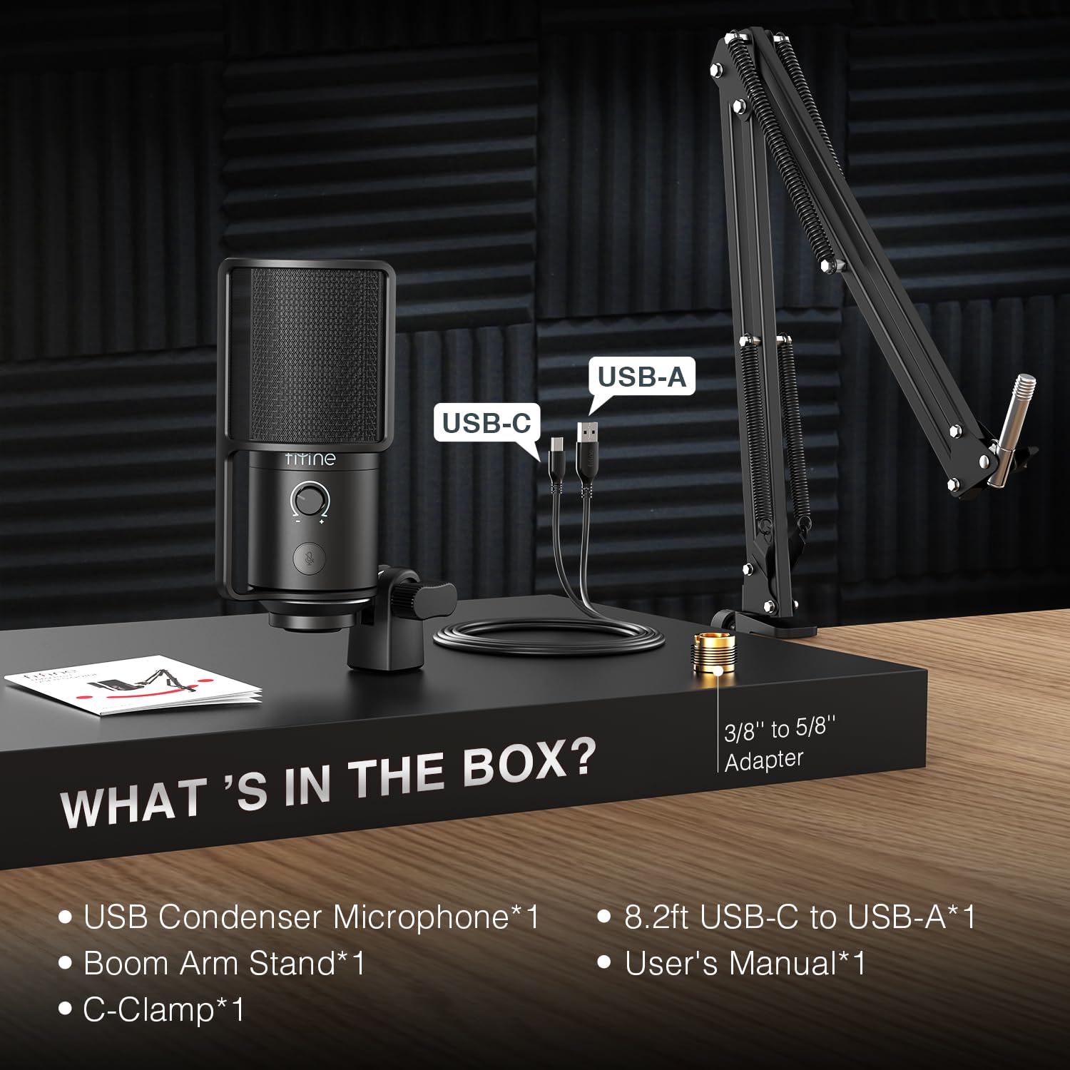 (Refurbished) Fifine T669 PRO 1 - USB Microphone Kit With Mute Button and Gain Knob