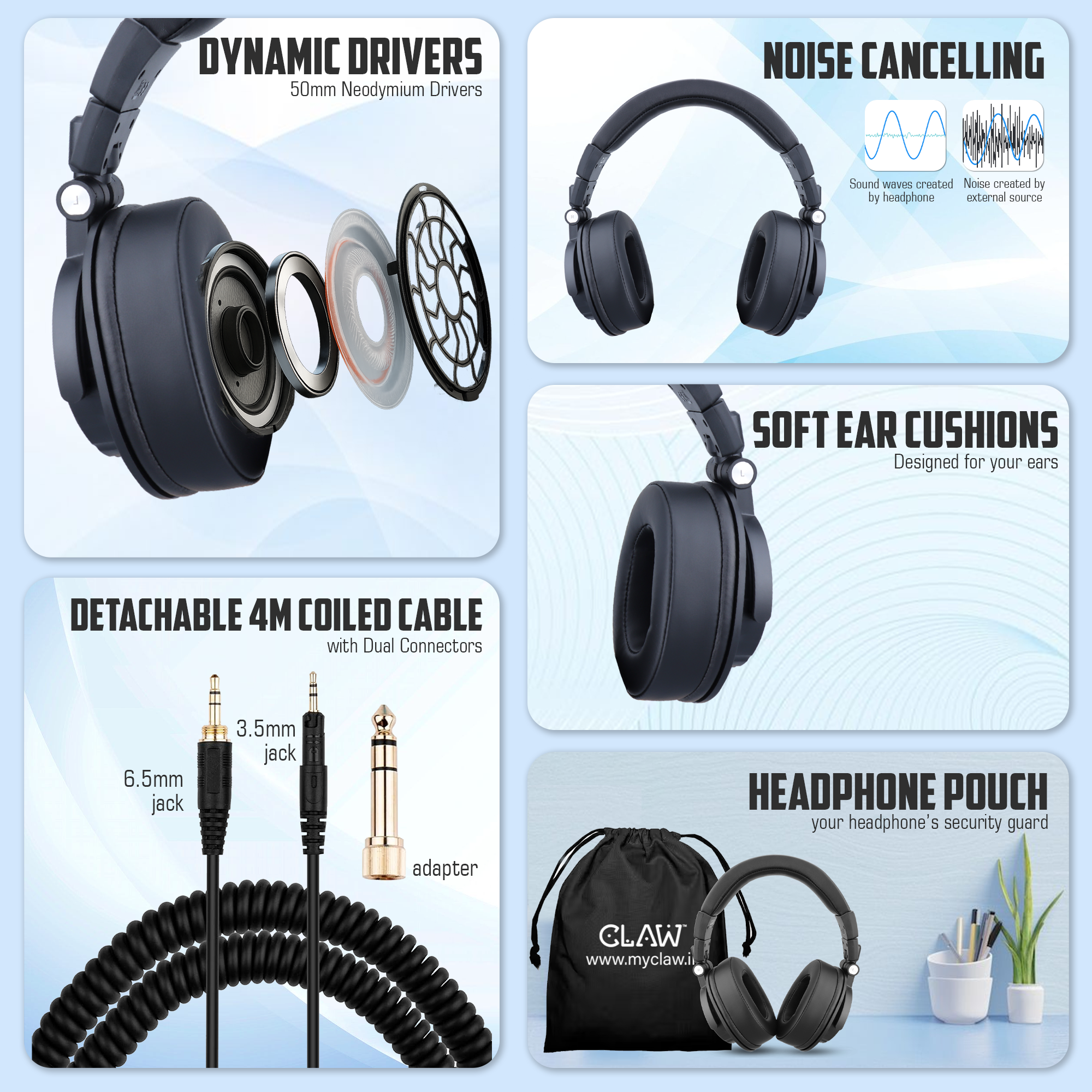 Claw SM90 - Studio Monitoring Wired Headphone