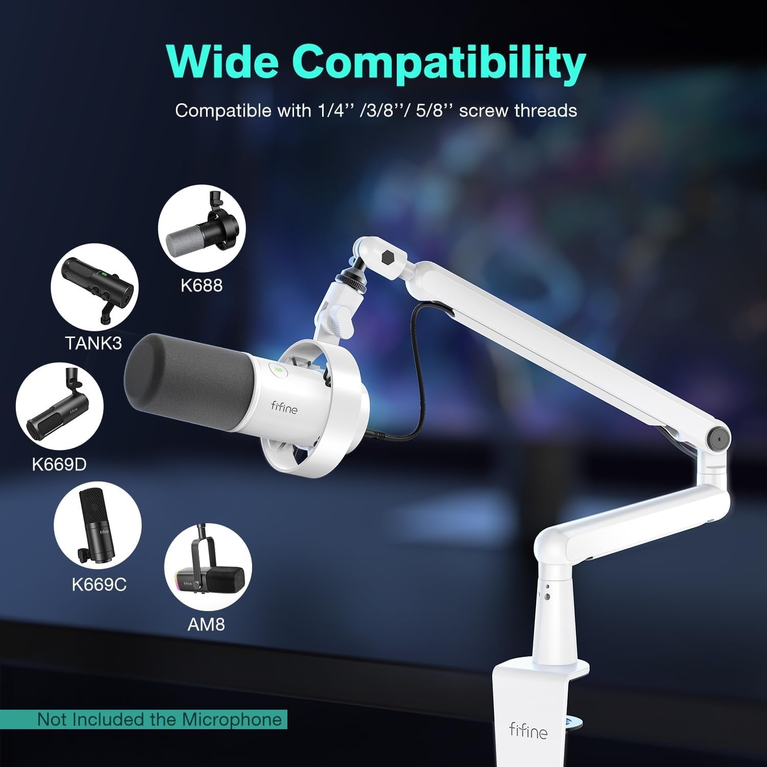 Fifine BM88 - Microphone Arm Stand (White)