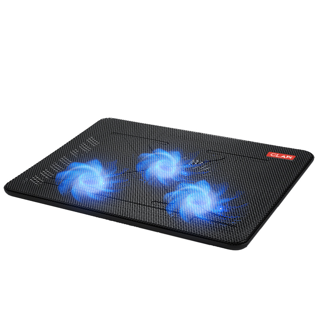 CLAW Breeze C3 - 3 Motor Laptop Cooling Pad with Dual USB Hub (Black and Blue)  (Use Code ORIGIN10 to Get 10% DIscount)