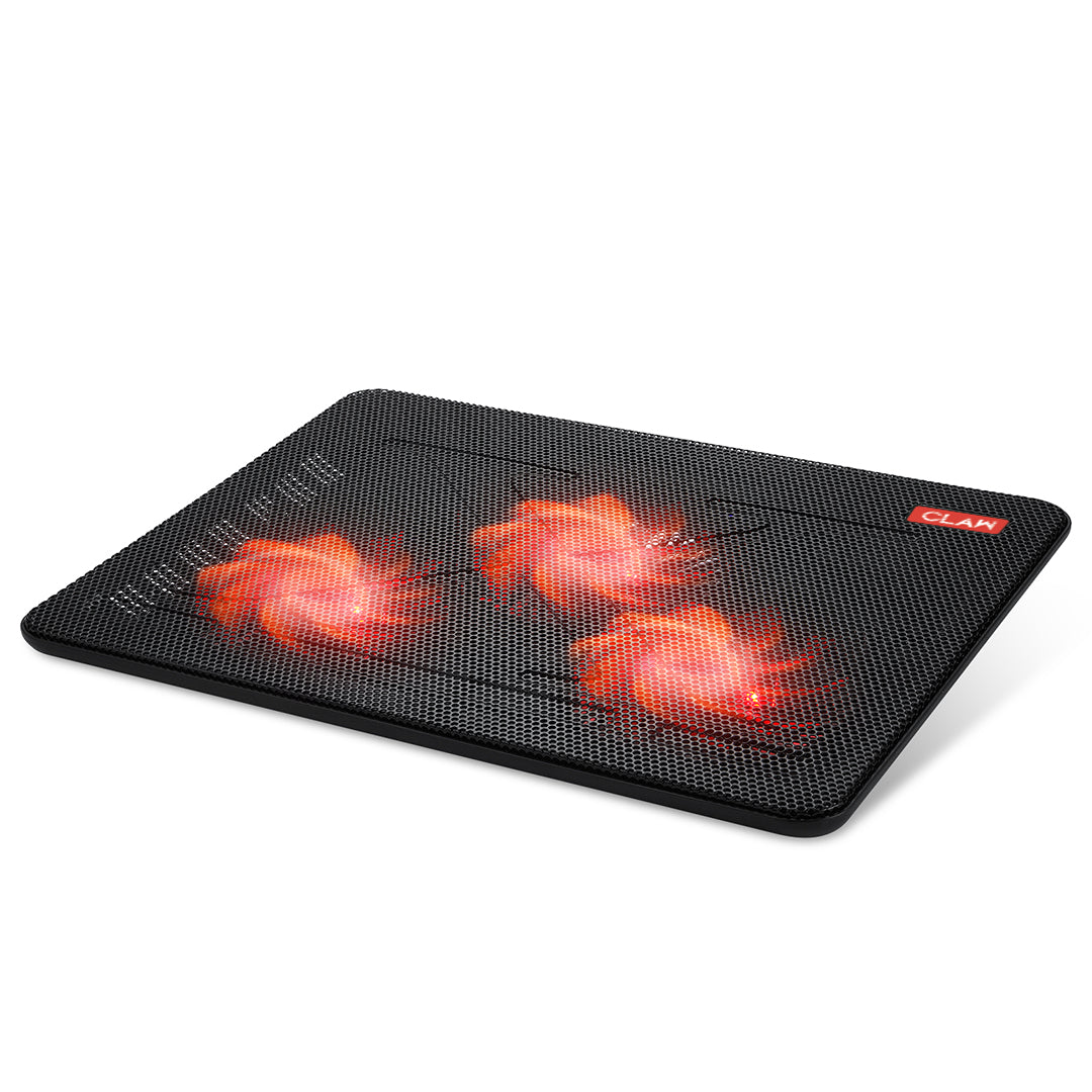 CLAW Breeze C3 - 3 Motor Laptop Cooling Pad with Dual USB Hub (Black and Red) (Use Code ORIGIN10 to Get 10% DIscount)