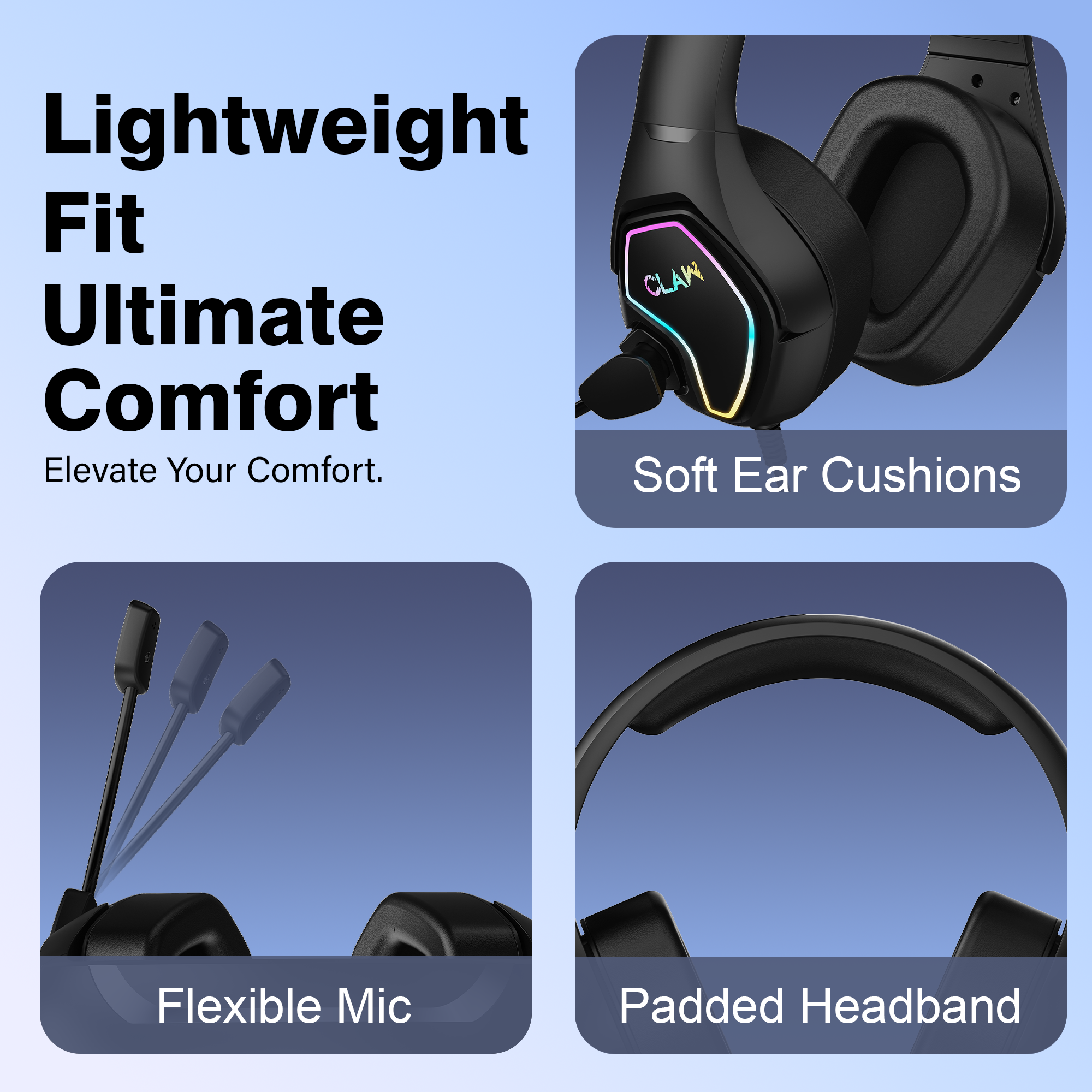CLAW GH40 - RGB Gaming Headset with Microphone
