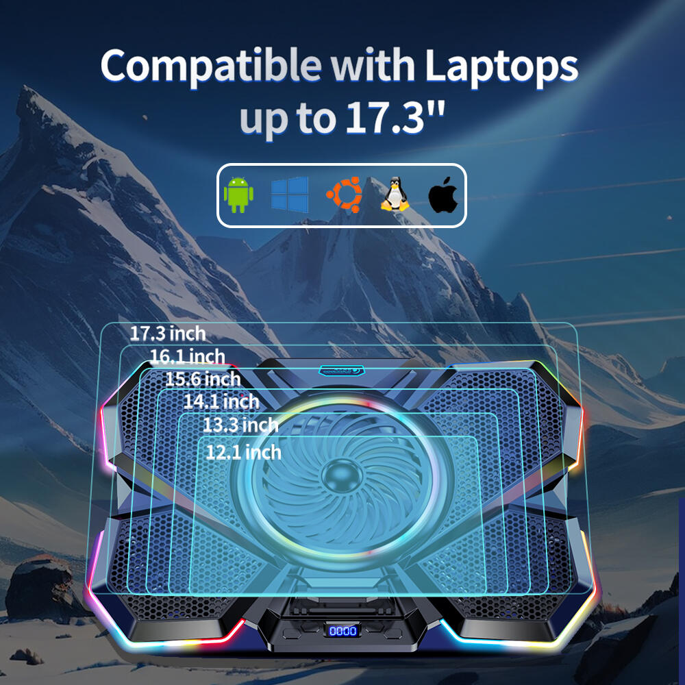 CLAW Glacier F13 - RGB Laptop Cooling Pad with 5 Motor Fan and Adjustable Height (Use Code ORIGIN10 to Get 10% DIscount)