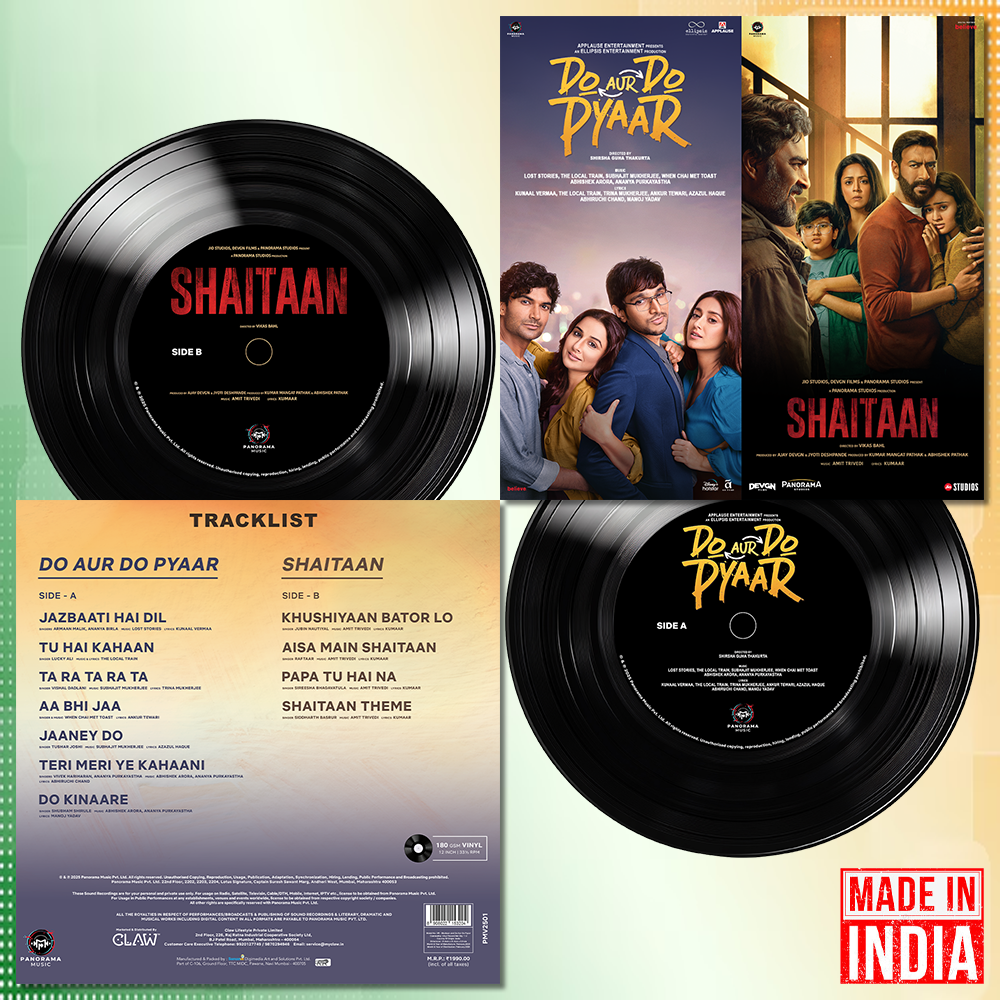 Vinyl Record Disc - Do Aur Do Pyaar + Shaitaan with 33 1⁄3 RPM Supported