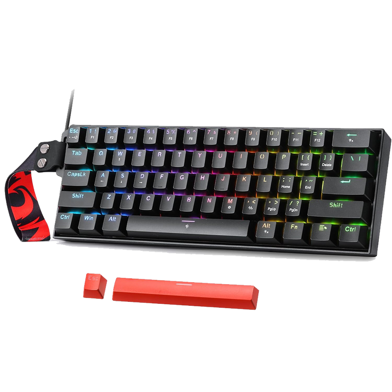 Redragon Fizz K617 - 60% Wired Mechanical Keyboard with Strap Black (Magnetic Switch)