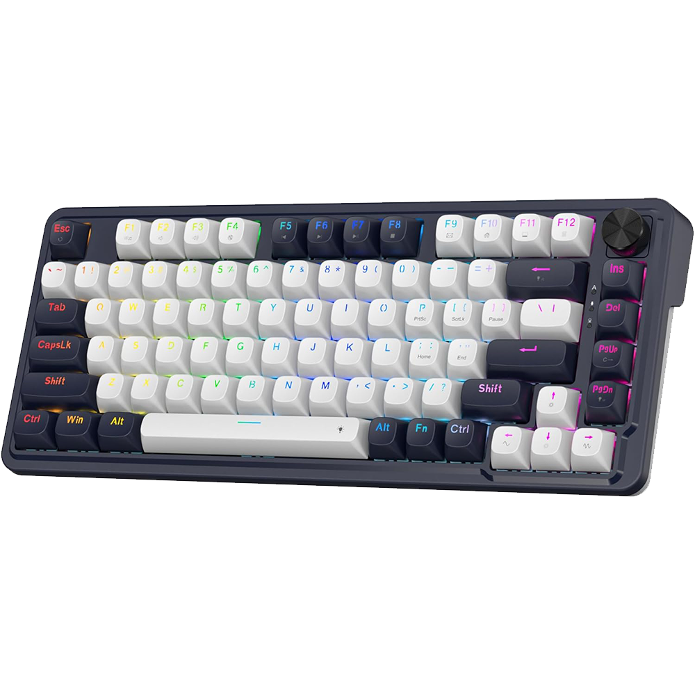 Redragon Ucal K673 - 81 Keys 8K Wired RGB Mechanical Keyboard Blue and White (Magnetic Switch)
