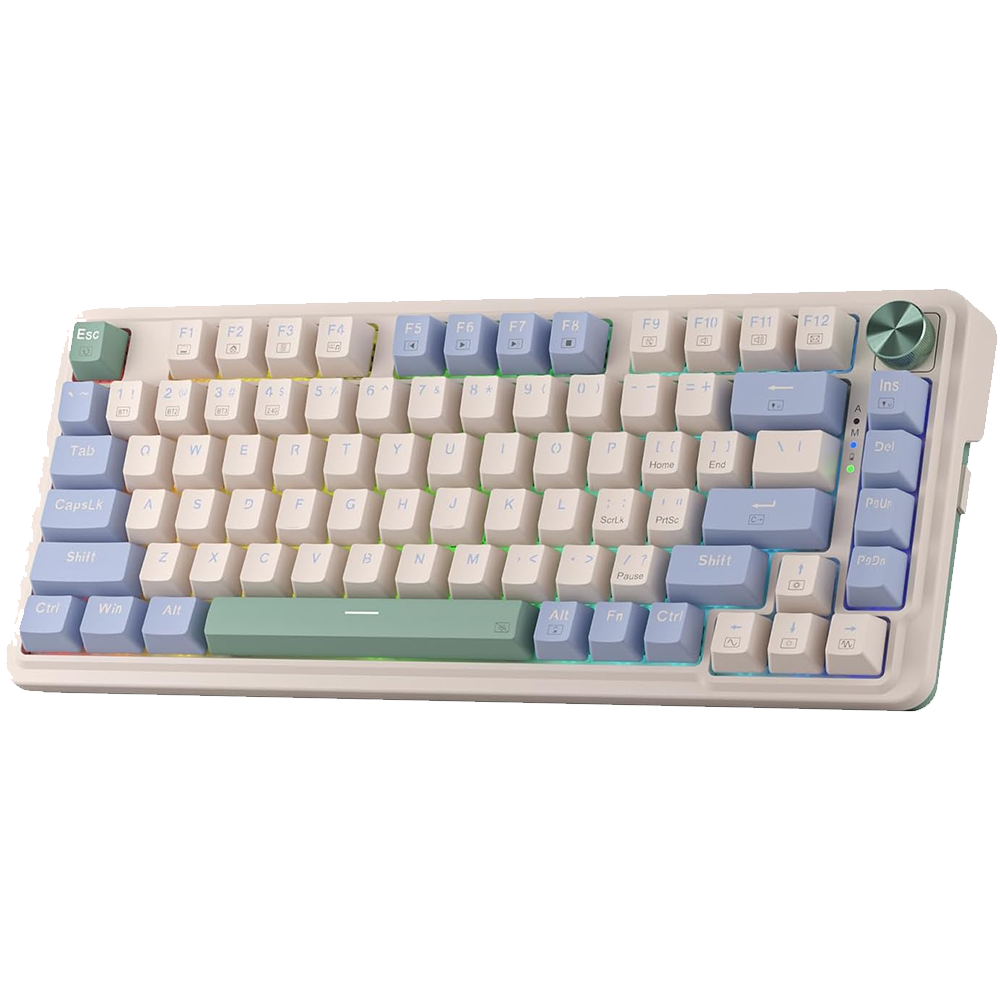 Redragon Ucal Pro K673 Pro - 65% Wired+2.4Ghz+Bluetooth Mechanical Keyboard Vintage Blue (Linear Red Switch)