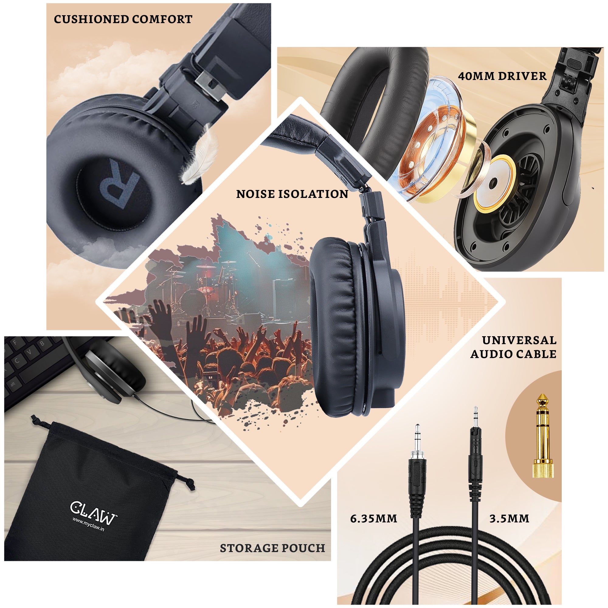 Claw SM70 - Studio Monitoring Wired Headphone