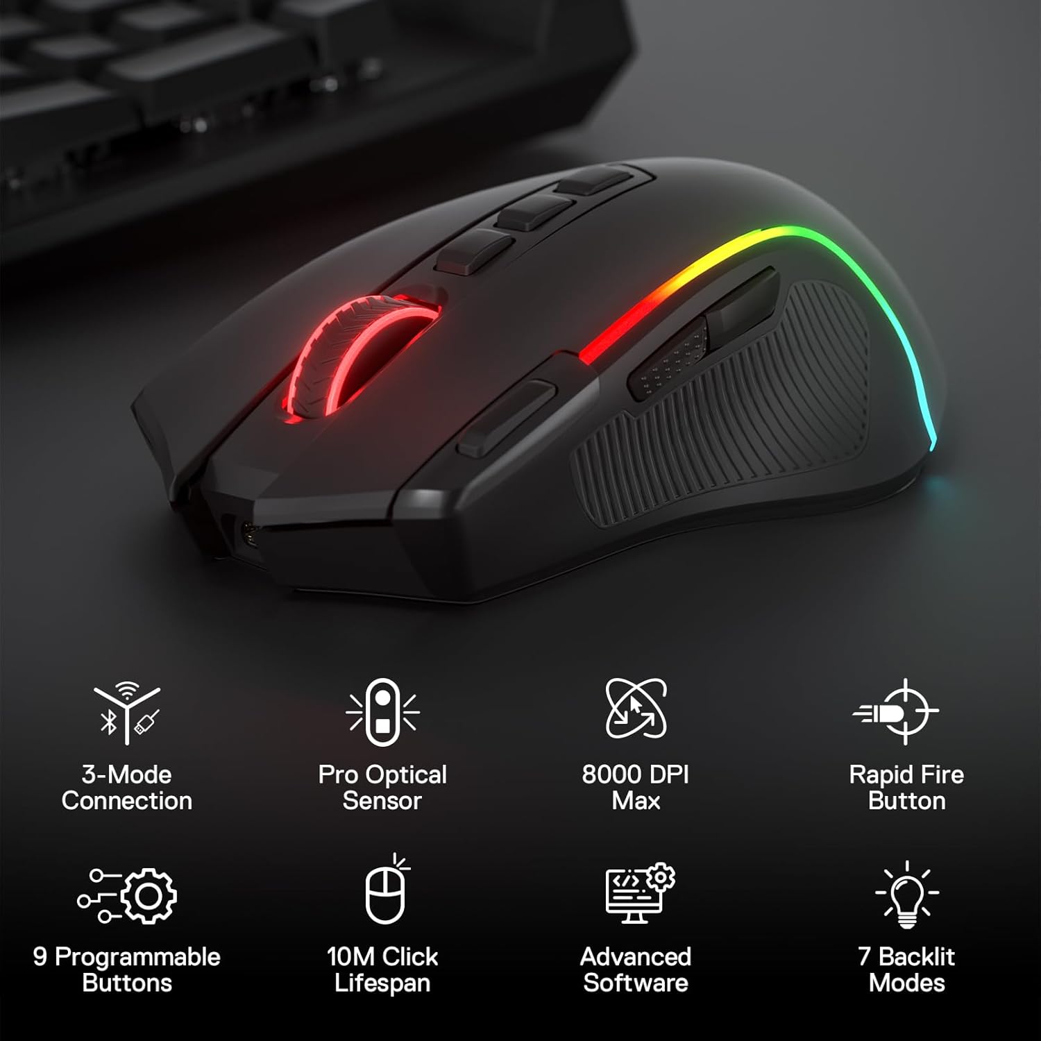 Redragon Predator Pro M612 PRO RGB Wireless Mouse