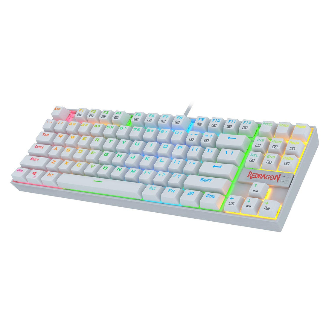 Redragon Kumara K552 - TKL Wired Mechanical Keyboard RGB White (Blue Switch)