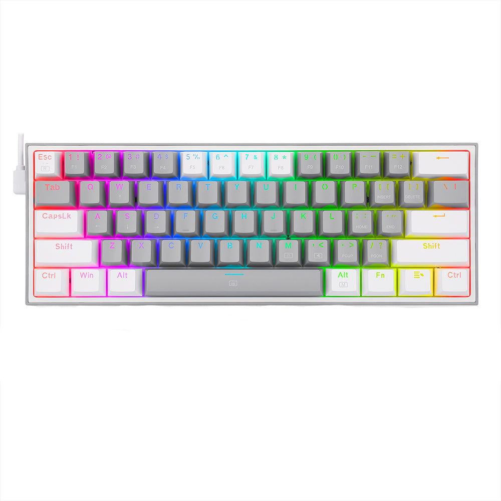 (Refurbished) Redragon Fizz K617 - 60% Wired Mechanical Keyboard Grey And White (Red Switches)
