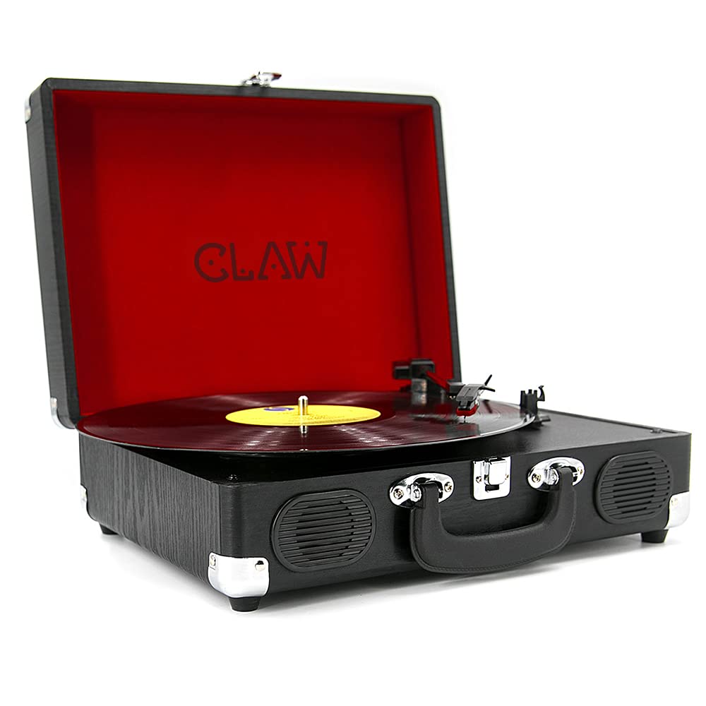 CLAW Stag Portable - Turntable with Built-in Stereo Speakers (Black)  (Use Code ORIGIN10 to Get 10% DIscount)