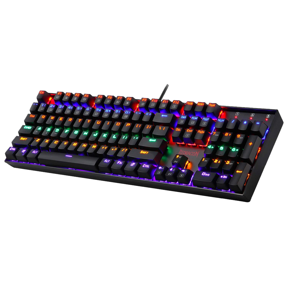 (Refurbished) Redragon Vara K551 - 104 Wired Mechanical Keyboard Rainbow Black (Red Switch)