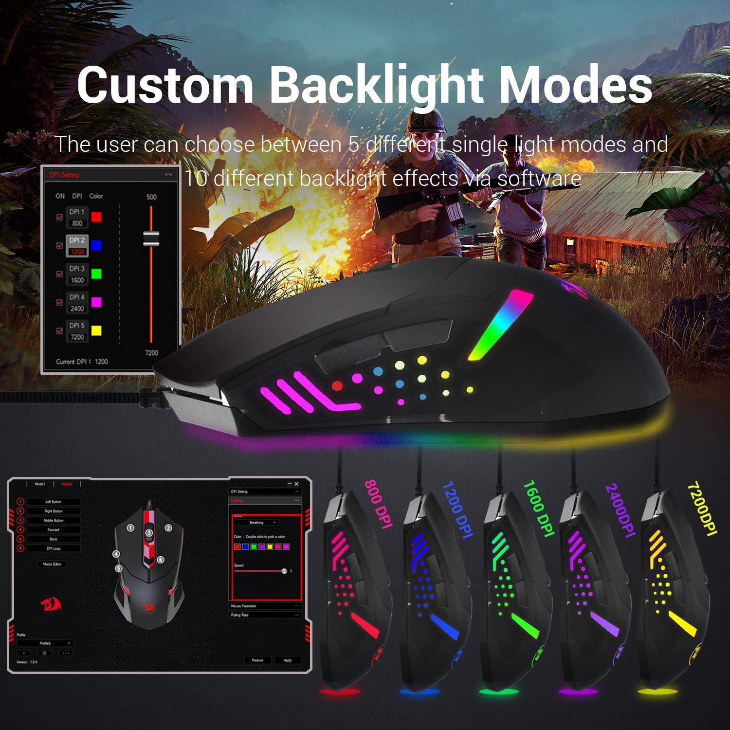 Redragon Centrophorus M601 - RGB Wired Mouse