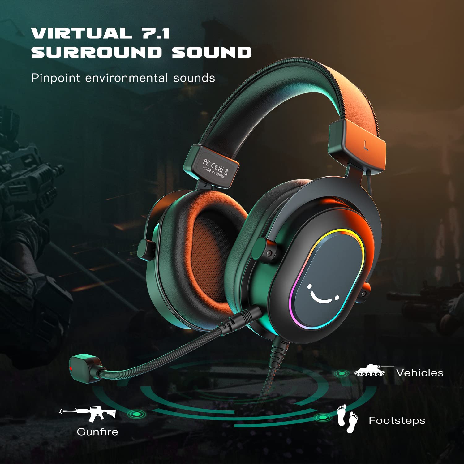 (Refurbished) FIFINE Ampligame H6 - 7.1 Surround Sound Wired Gaming Headphone