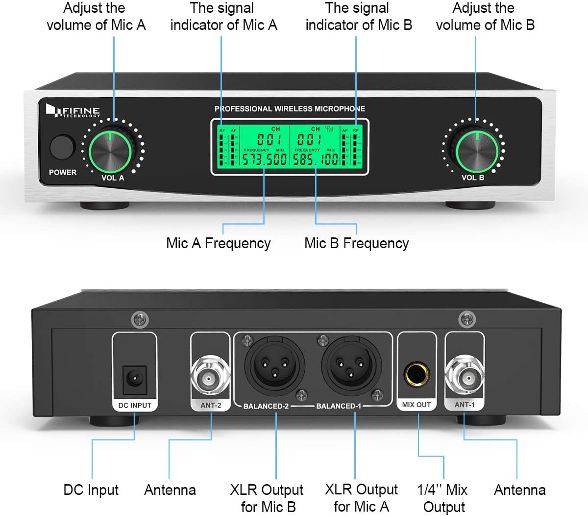 (Refurbished) FIFINE K040 - Wireless Handheld Microphone System