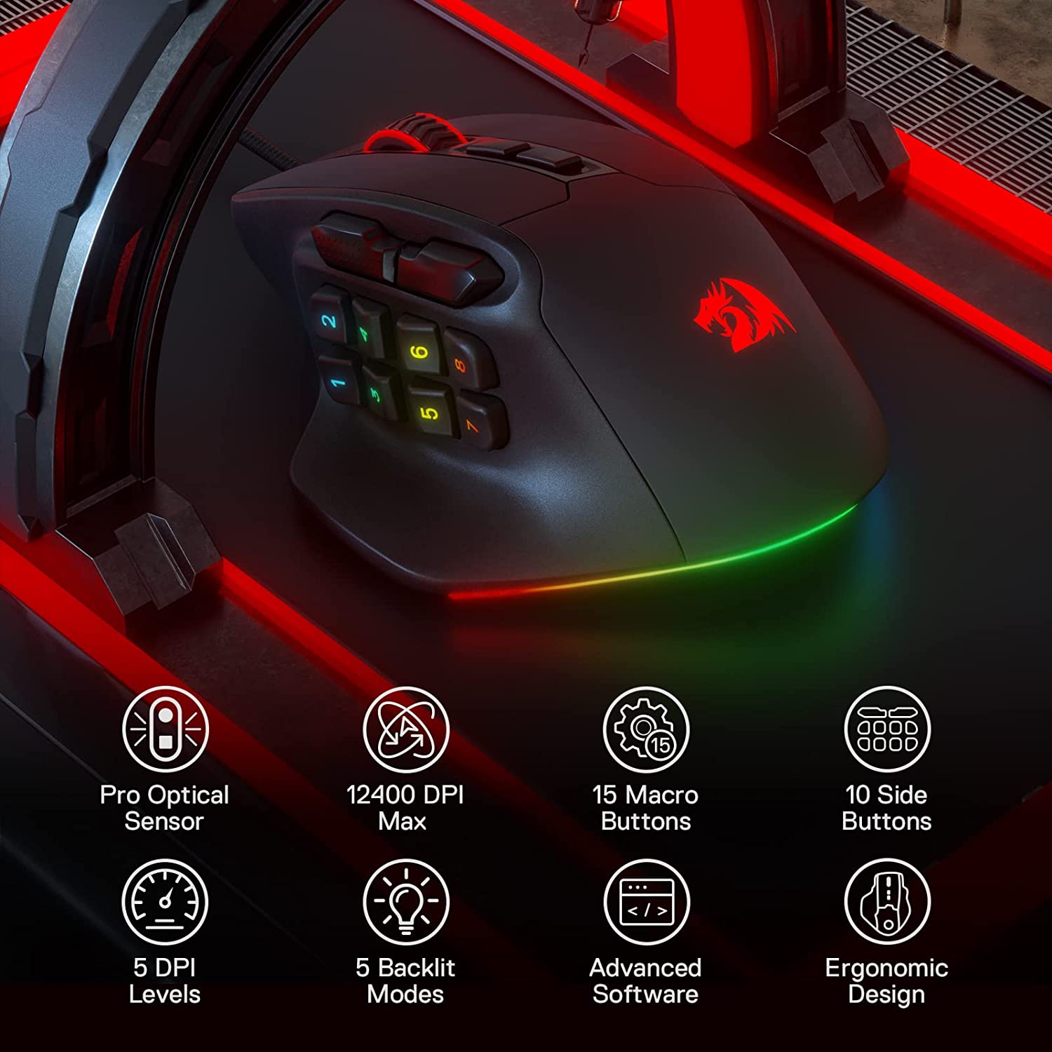 Redragon Aatrox M811 - RGB Wired Mouse