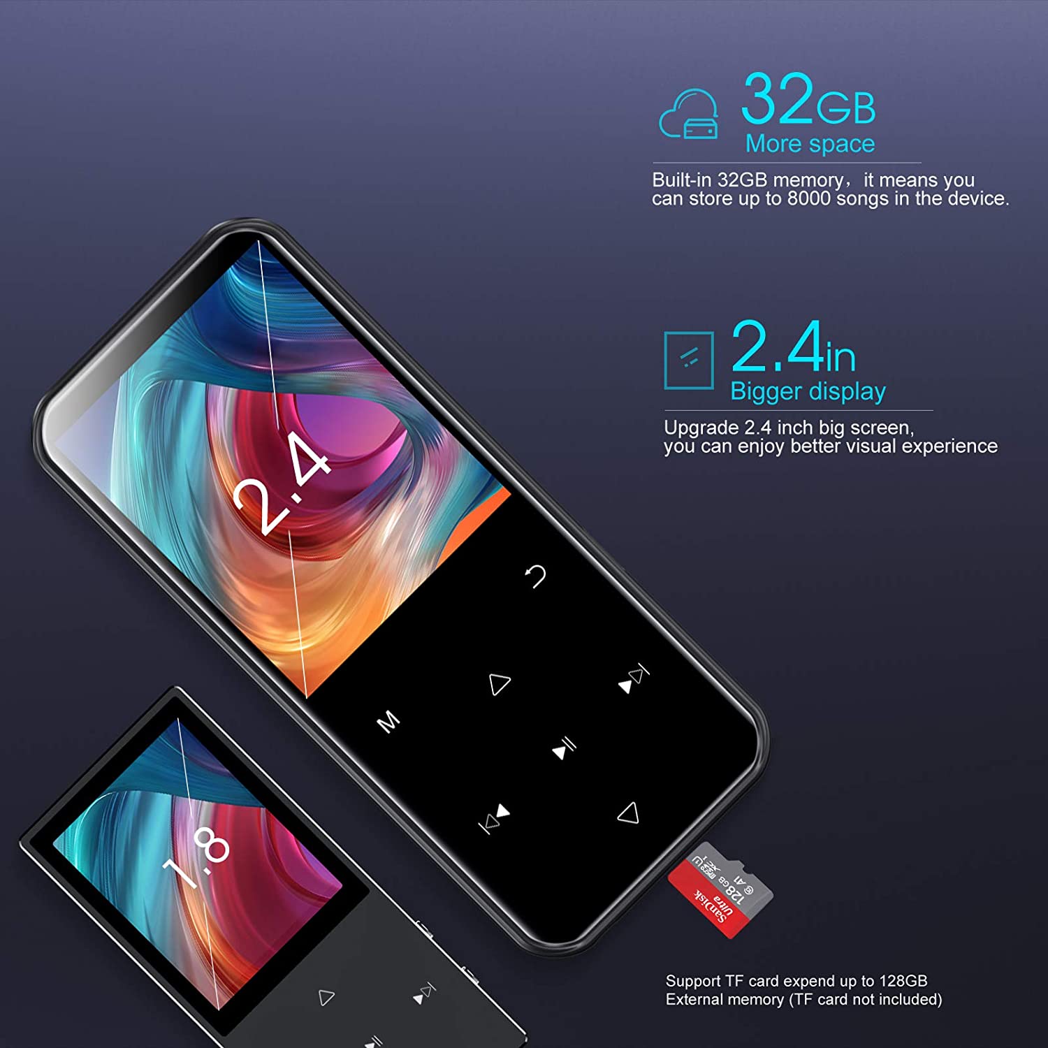 (Refurbished) Ruizu D19 - 32GB Bluetooth Lossless Music Player with Touch Screen