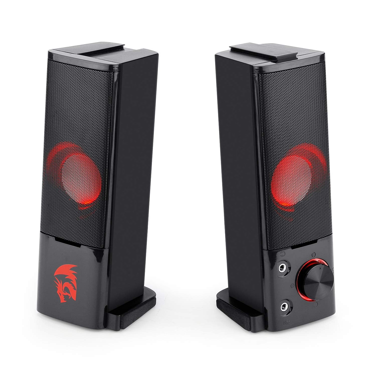 Redragon GS550 - 2.0 Channel Stereo Wired Desktop Computer Soundbar with Compact Size and red Backlight