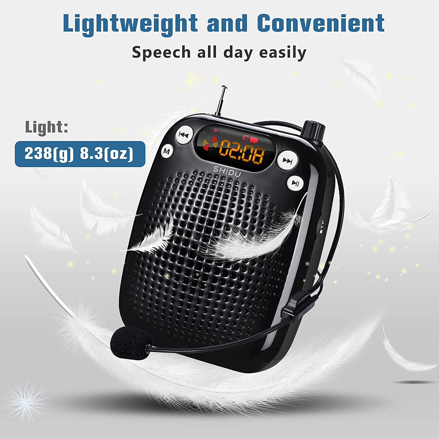 Shidu S18 - Wired Portable Voice Amplifier with LED Display
