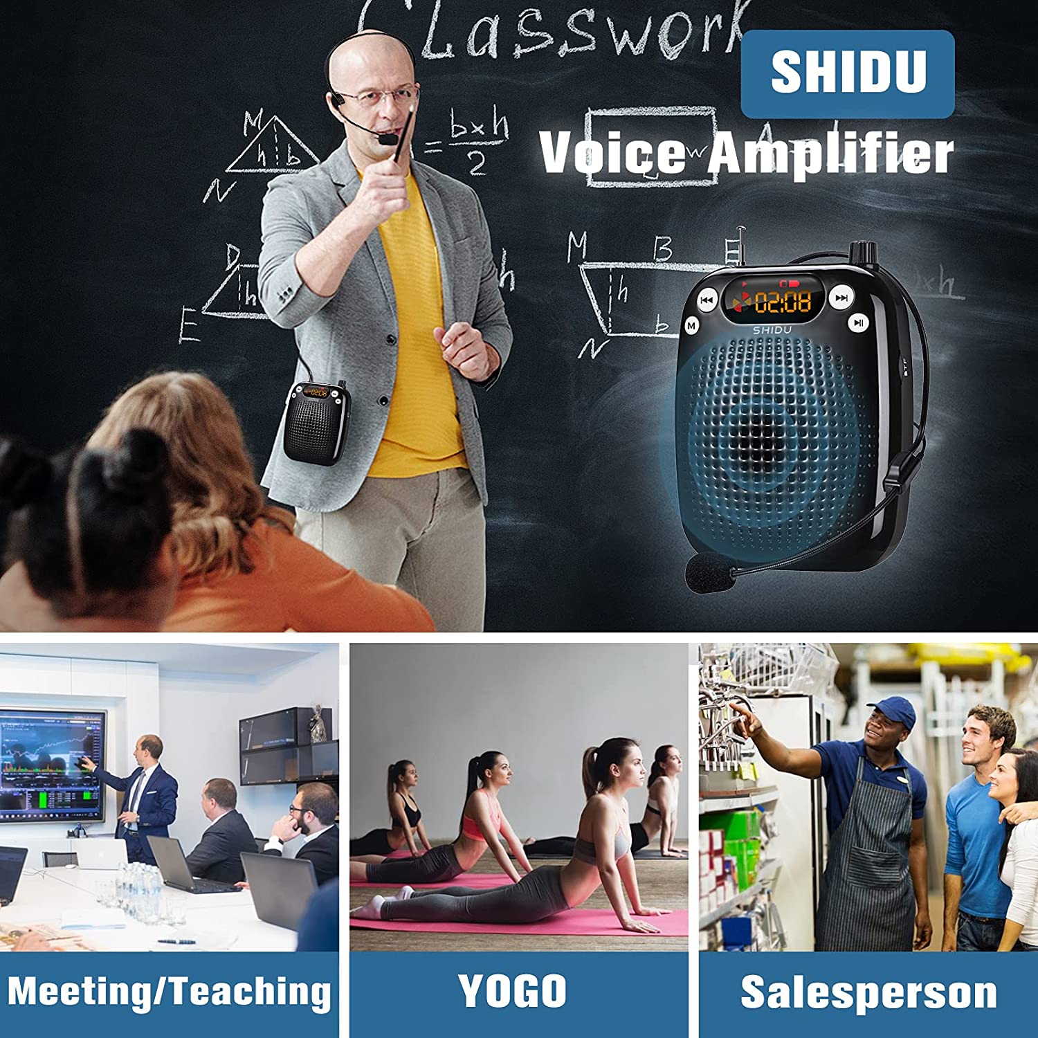Shidu S18 - Wired Portable Voice Amplifier with LED Display