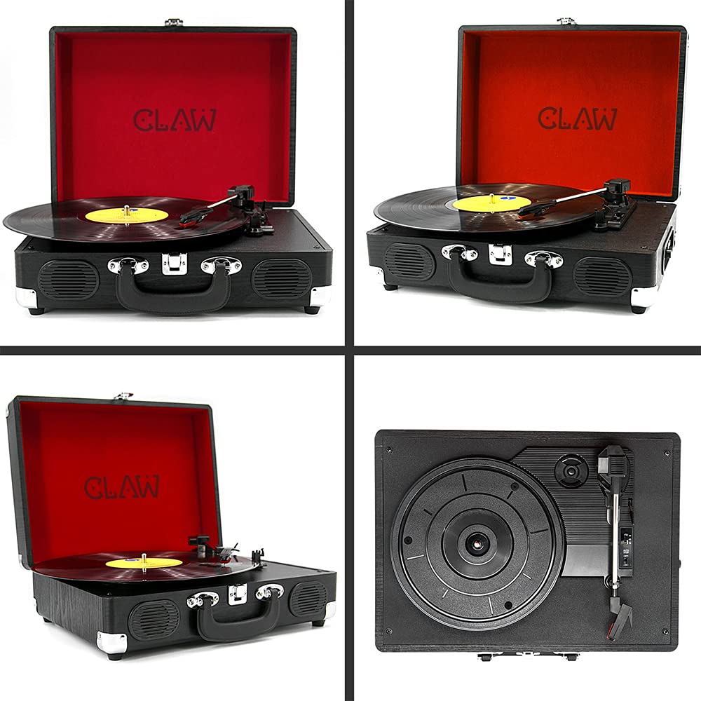 CLAW Stag Portable - Turntable with Built-in Stereo Speakers (Black)  (Use Code ORIGIN10 to Get 10% DIscount)
