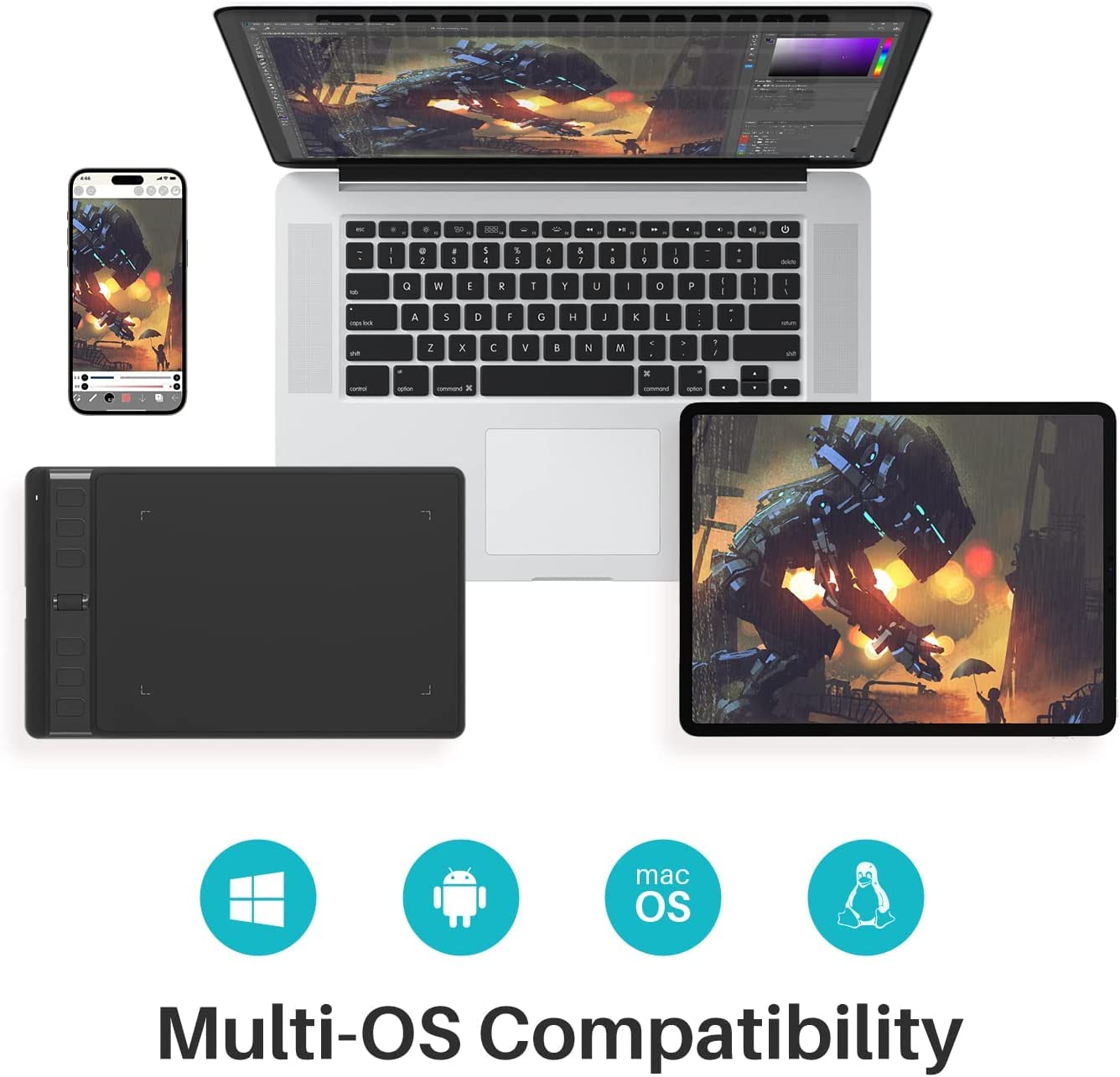 (Refurbished) Huion Inspiroy 2 H641P - Small Digital Graphic Tablet (Black)